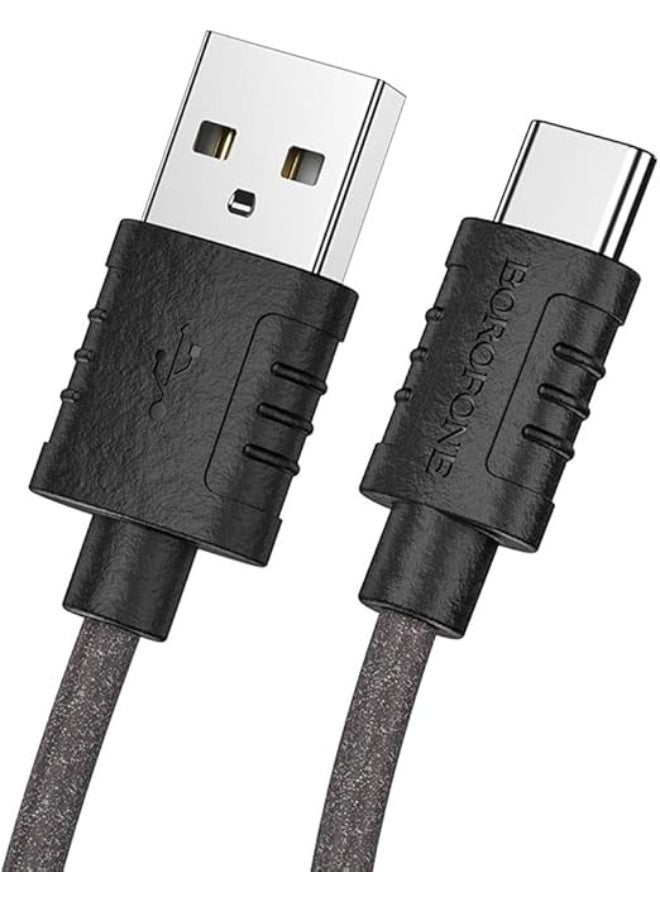 BOROFONE BX52 Airy silicone charging data cable for Type-C - Black - Image 2